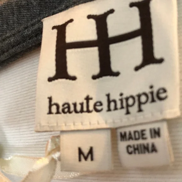 Haute Hippie, NWT, Draped Low-Back Gray Graphite Mini Dress, Size Medium - Picture 5 of 6